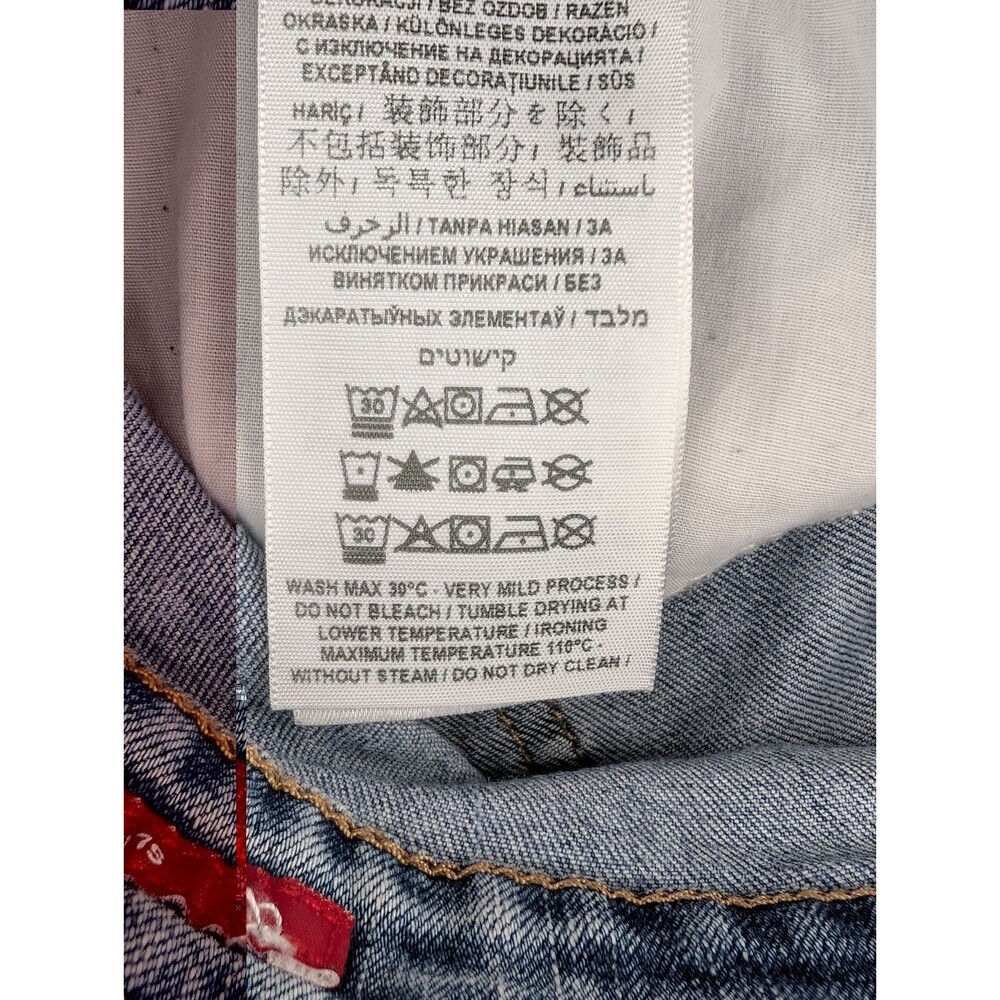Guess Jeans Mens Light Blue Acid Wash Mid Rise Slim Tapered Jeans 34"x31" - Picture 8 of 14